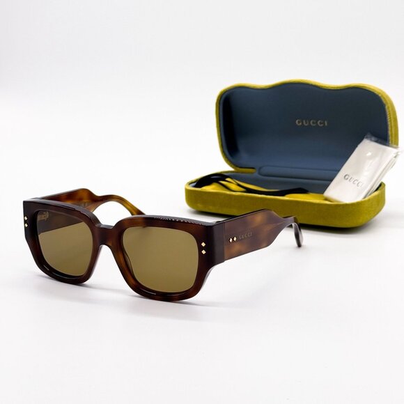 NEW GUCCI GG1261S 002 SUNGLASSES UNISEX HAVANA EYEWEAR - Picture 1 of 10
